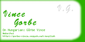 vince gorbe business card